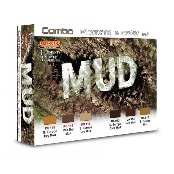 LifeColor Mud Pigment & Colour Combo Set (22ml x 6)